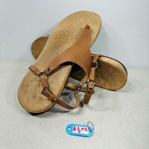 Vionic Shoes Womens 11 Kirra Rest Sandals Brown Leather Thong Slingback Comfort